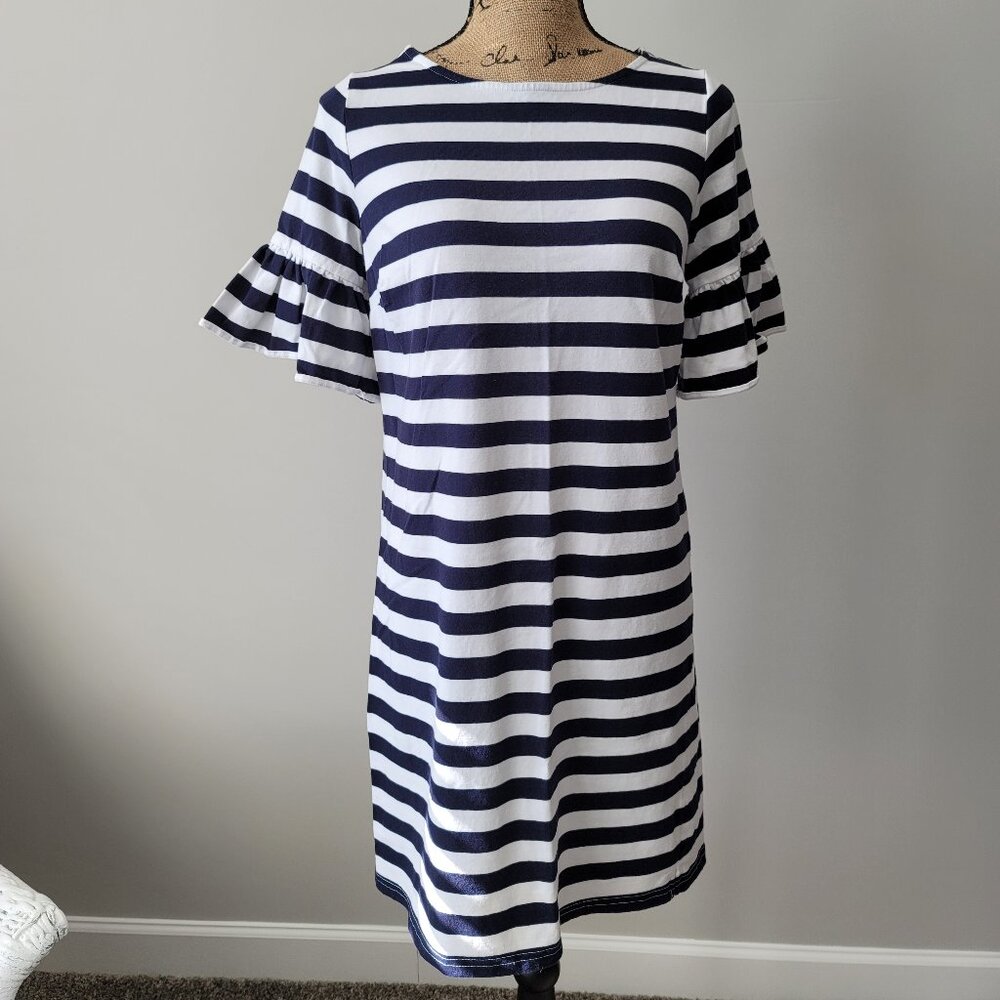 Women's Crown & Ivy Striped Dress Size X-Small. Navy Blue and White Stri…